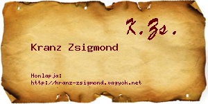 Kranz Zsigmond névjegykártya